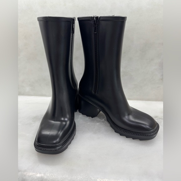 INC International Concepts Shoes - INC International Concepts Black Mid-Calf Zip Rain Boots